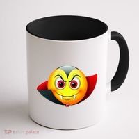 Vampire Halloween Emoji Coffee Mug thumb 1