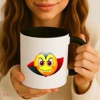 Vampire Halloween Emoji Coffee Mug thumb 3