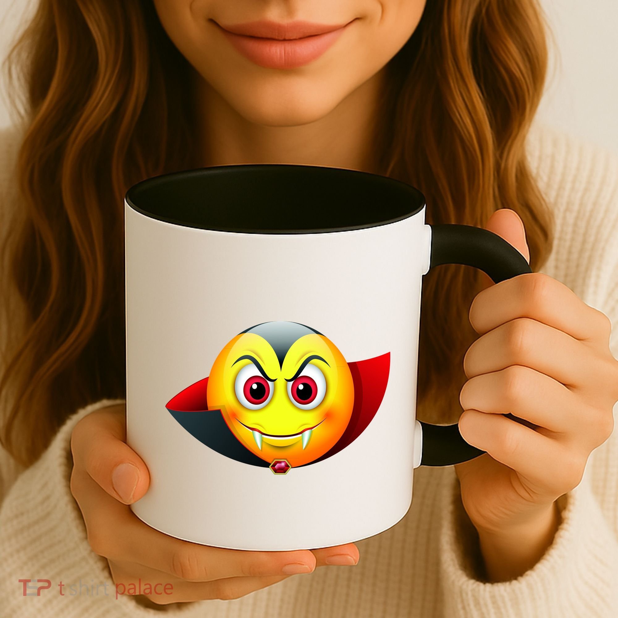 Vampire Halloween Emoji Coffee Mug
