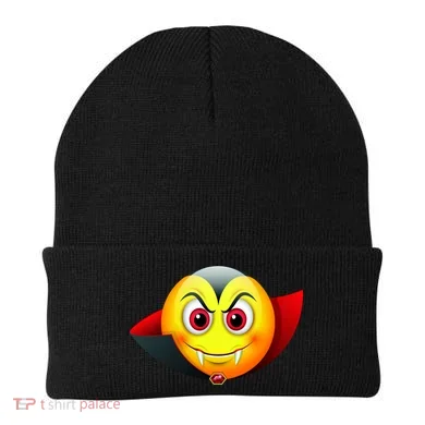 Vampire Halloween Emoji Beanie