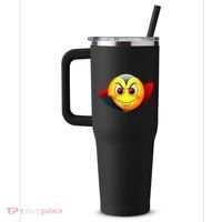 Vampire Halloween Emoji 40oz Vacuum Insulated Stainless Steel Travel Tumbler thumb 2
