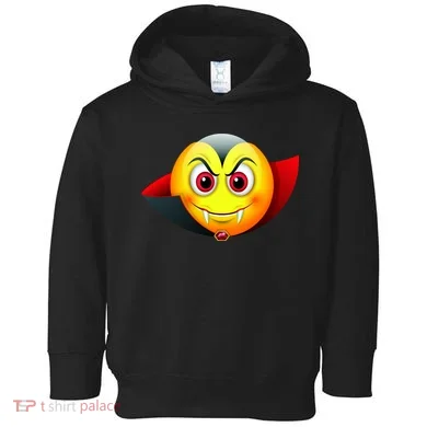 Vampire Halloween Emoji Toddler Hoodie