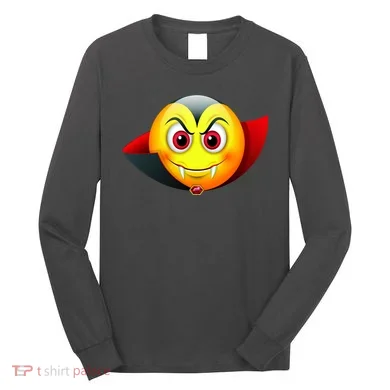 Vampire Halloween Emoji Long Sleeve Shirt
