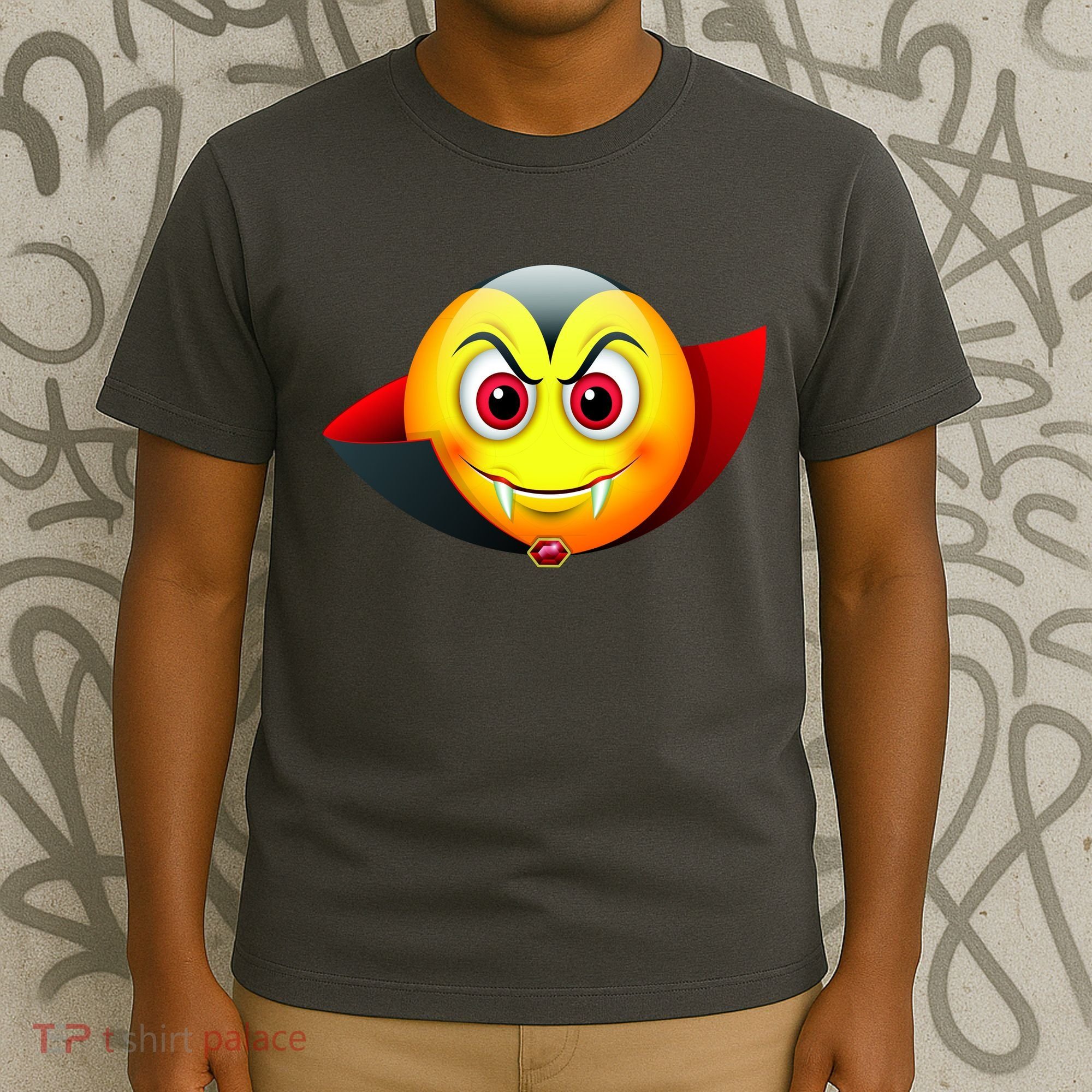 Vampire Halloween Emoji T-Shirt