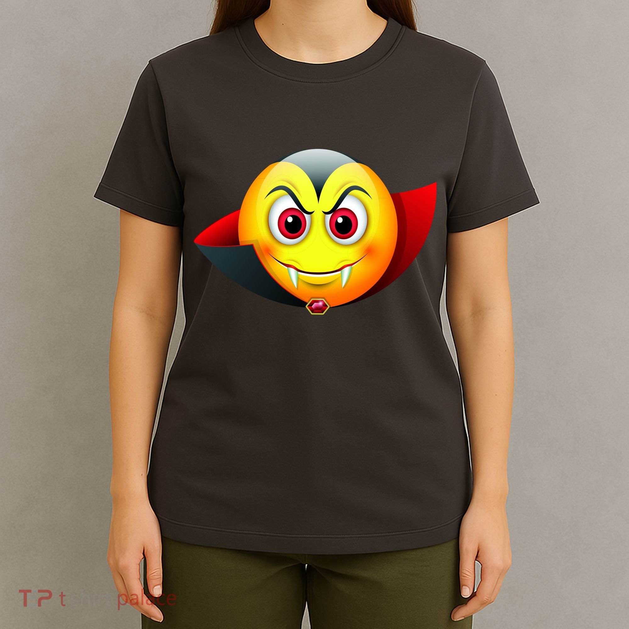 Vampire Halloween Emoji T-Shirt