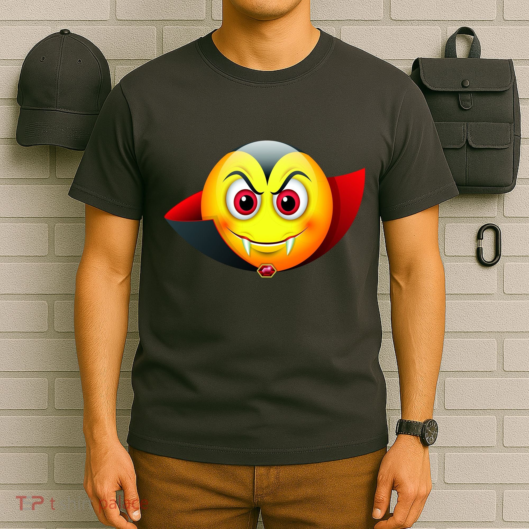 Vampire Halloween Emoji T-Shirt
