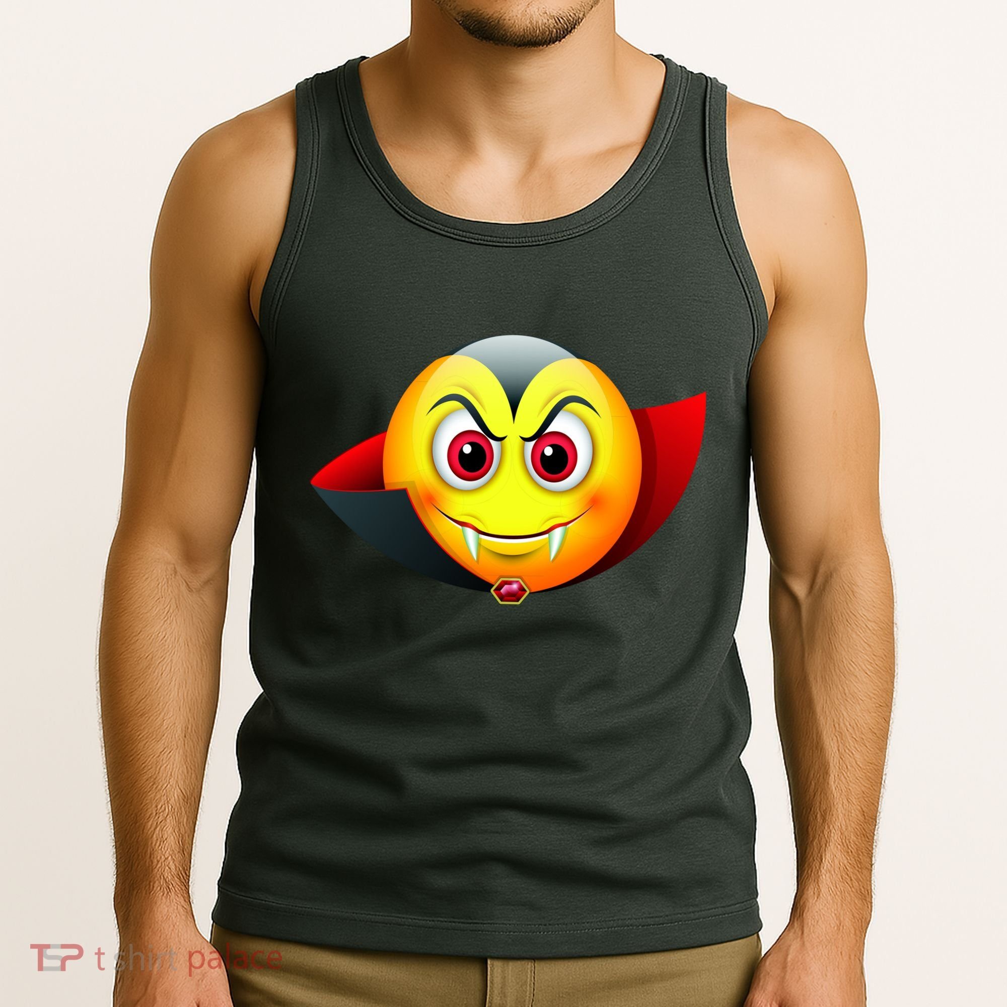 Vampire Halloween Emoji Tank Top
