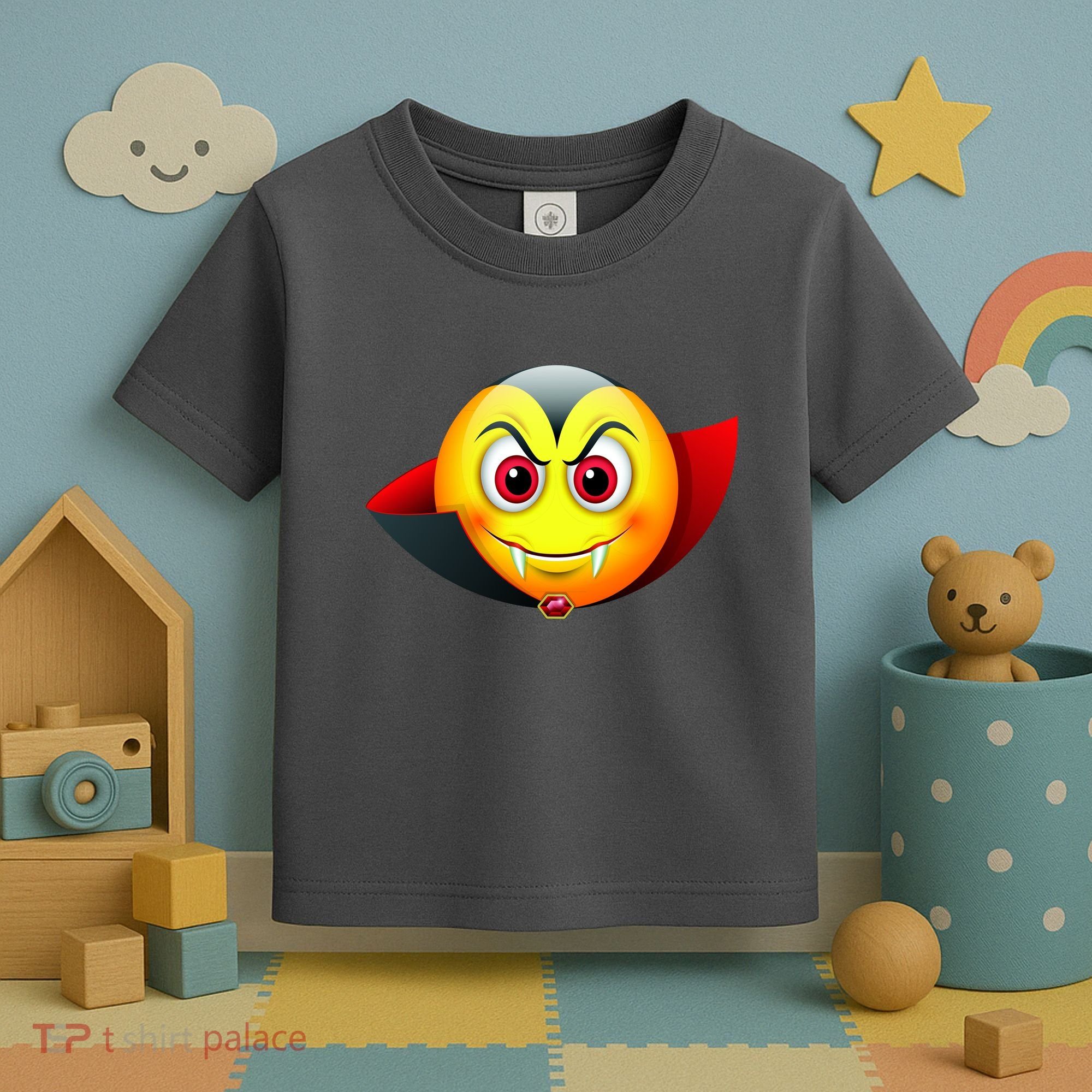 Vampire Halloween Emoji Toddler T-Shirt
