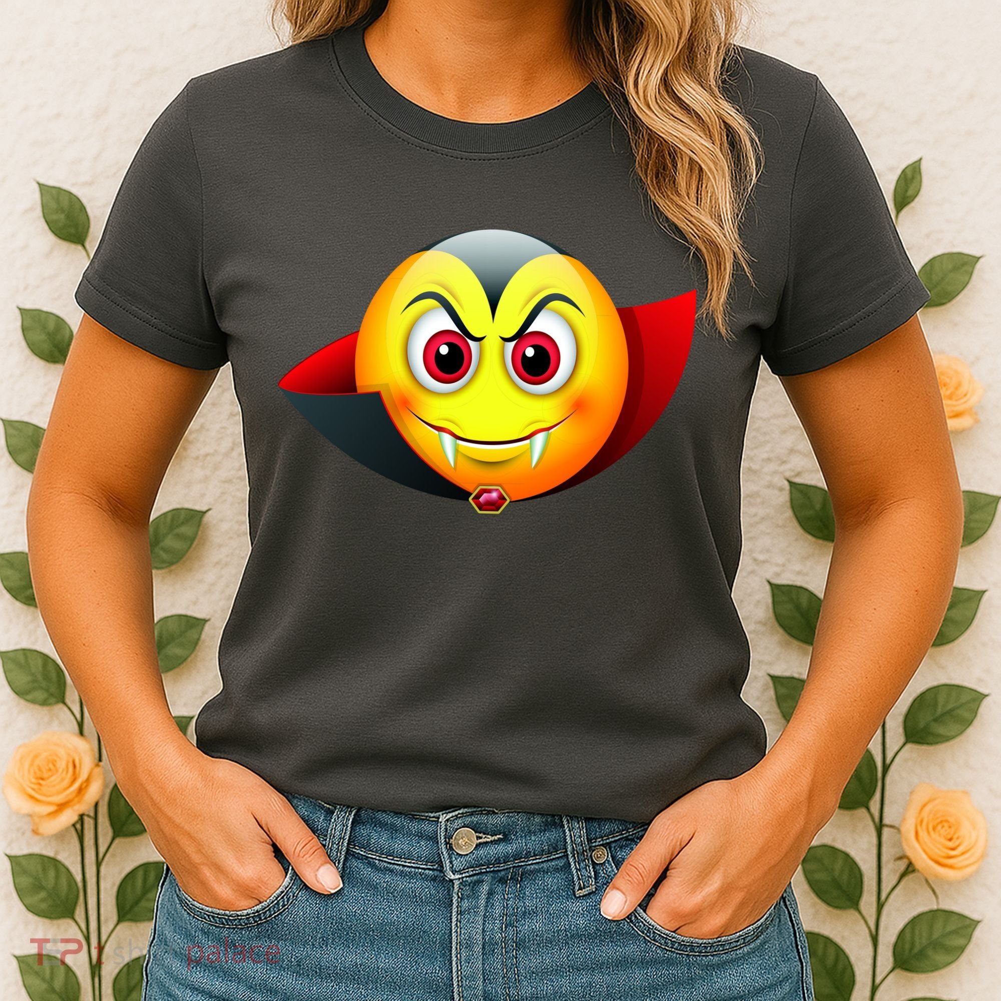 Vampire Halloween Emoji Women's T-Shirt