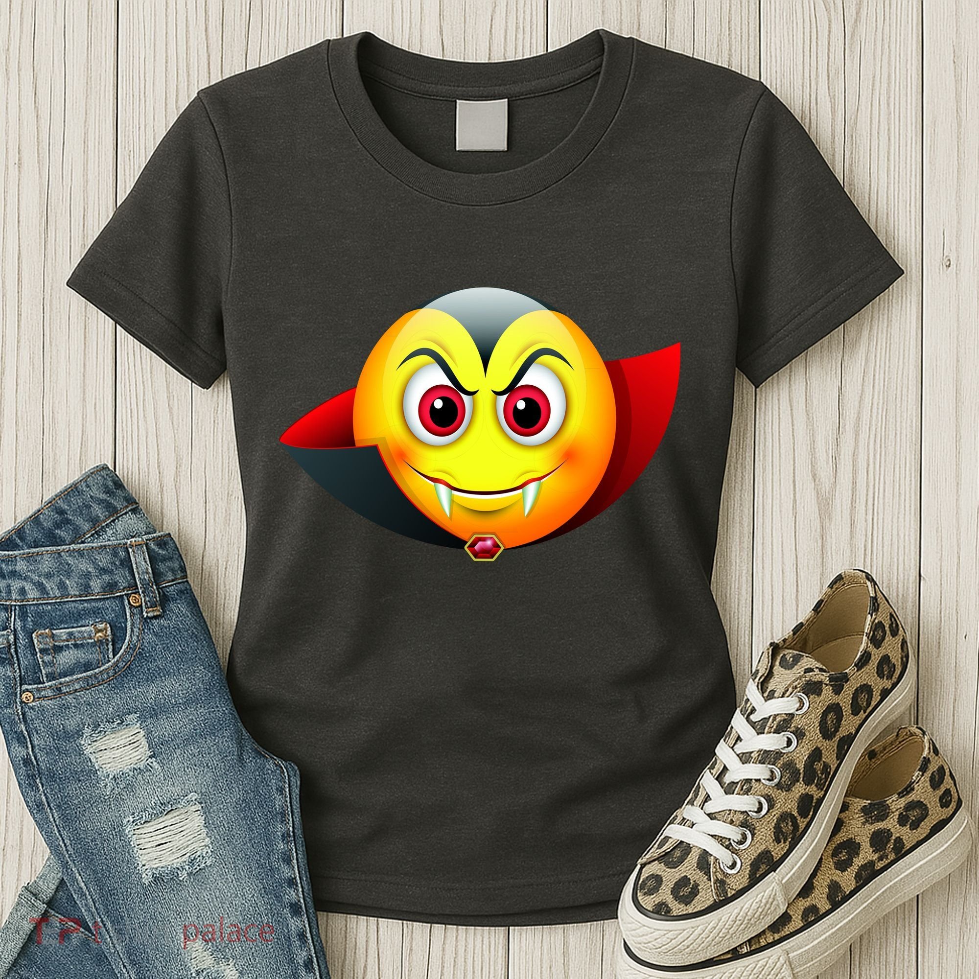 Vampire Halloween Emoji Women's T-Shirt
