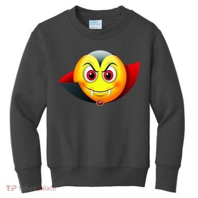 Vampire Halloween Emoji Kids Sweatshirt