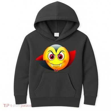 Vampire Halloween Emoji Kids Hoodie