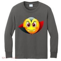 Vampire Halloween Emoji Kids Long Sleeve Shirt thumb 0