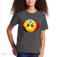 Vampire Halloween Emoji Kids T-Shirt thumb 2