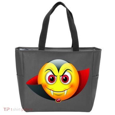 Vampire Halloween Emoji Tote Bag
