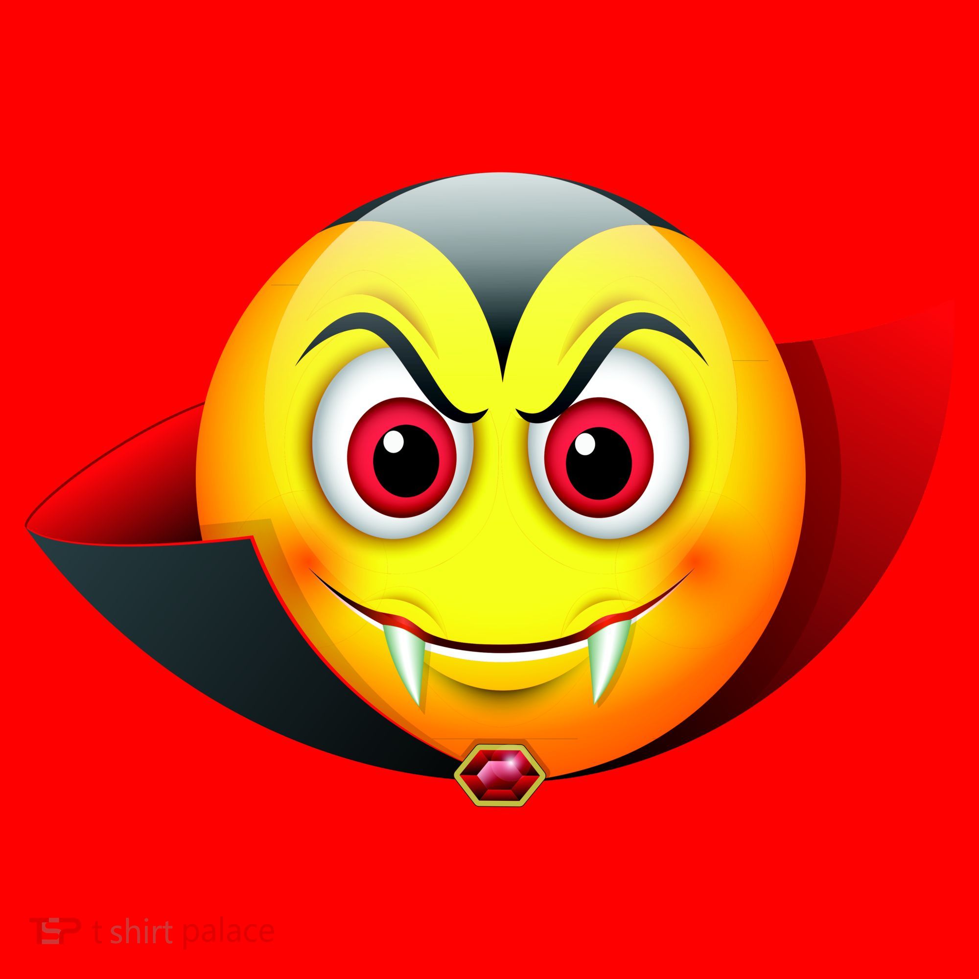 Vampire Halloween Emoji Santa Hat