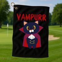 Vampurr Vampire Cat Golf Towel thumb 1