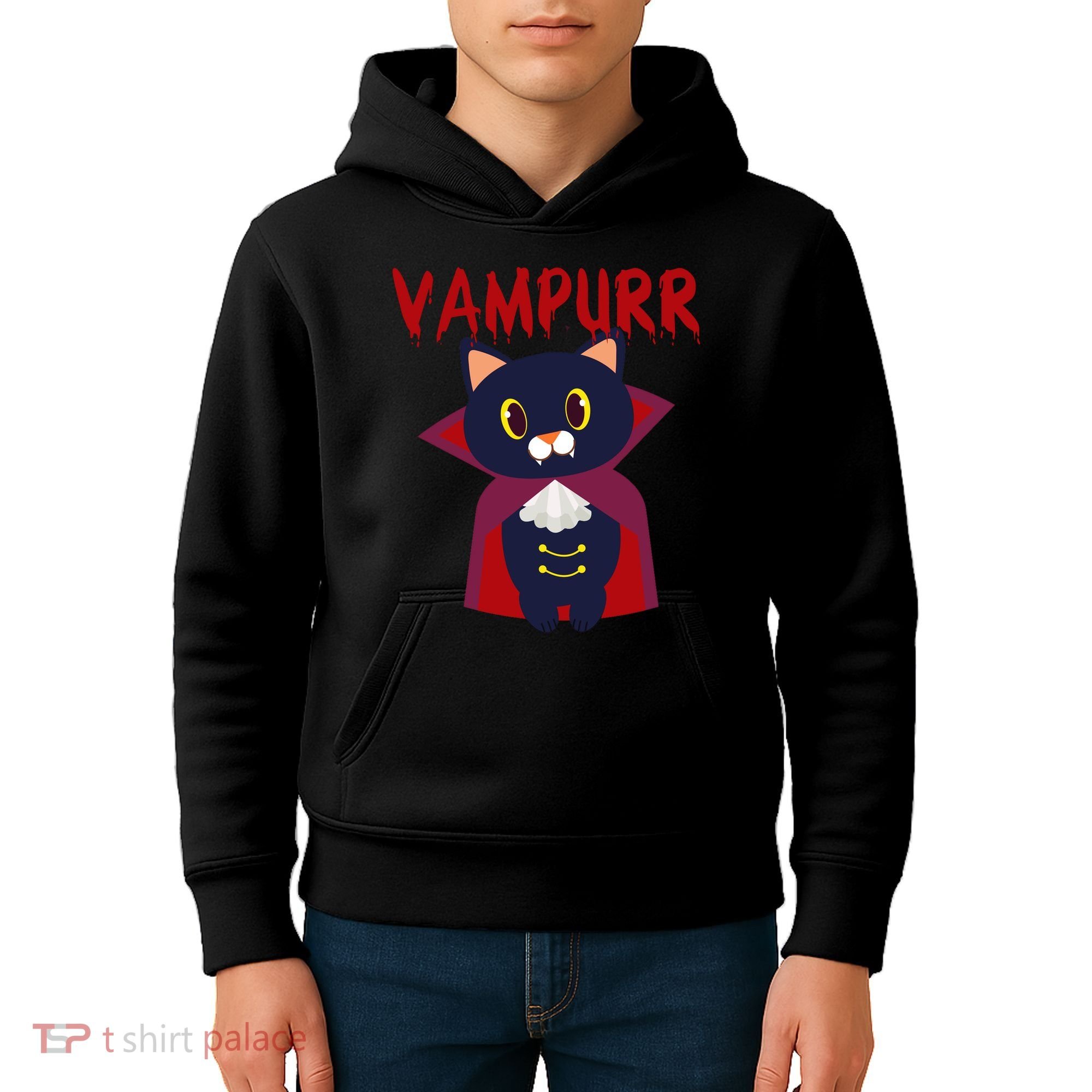 Vampurr Vampire Cat Kids Hoodie