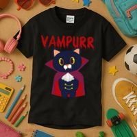 Vampurr Vampire Cat Kids T-Shirt thumb 3