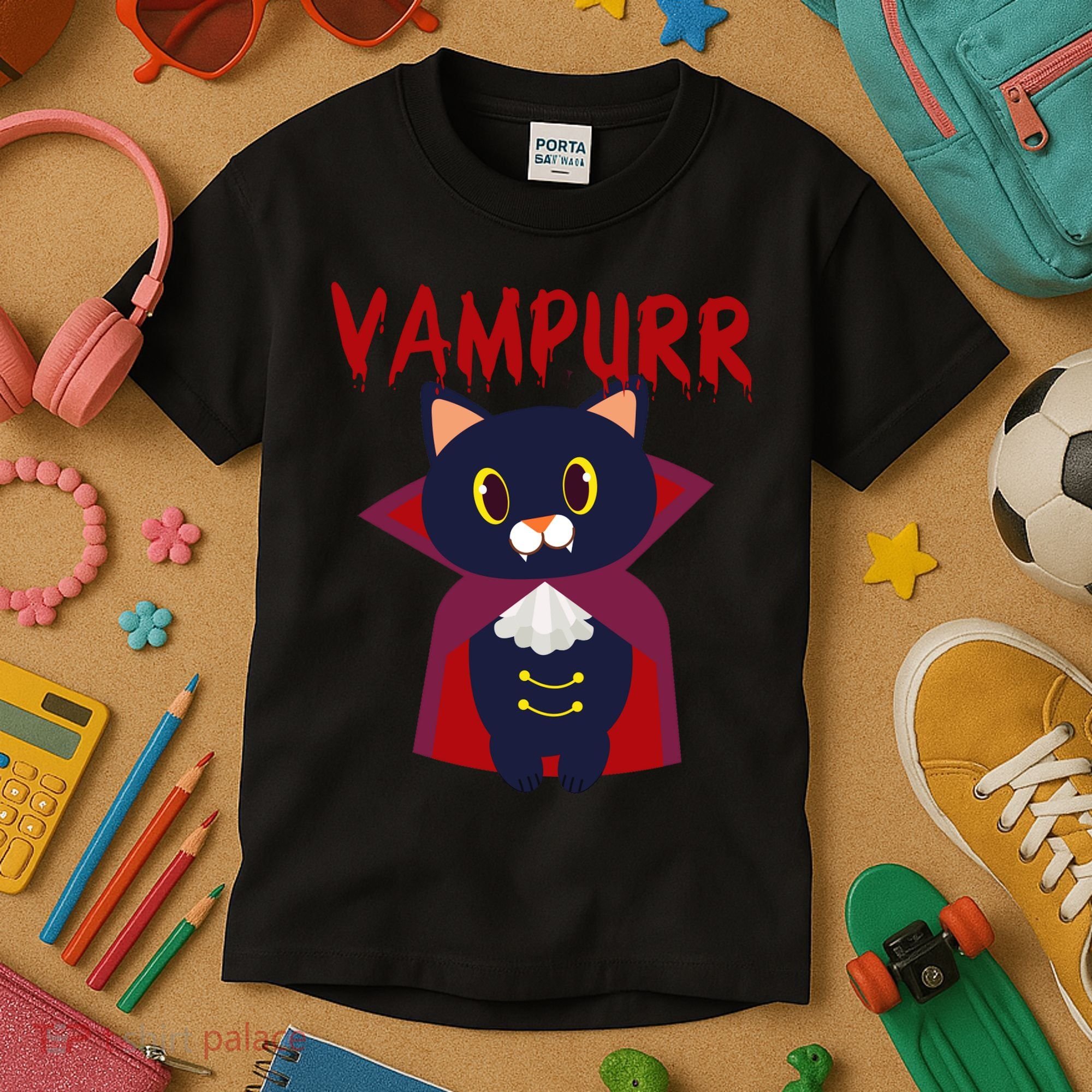 Vampurr Vampire Cat Kids T-Shirt