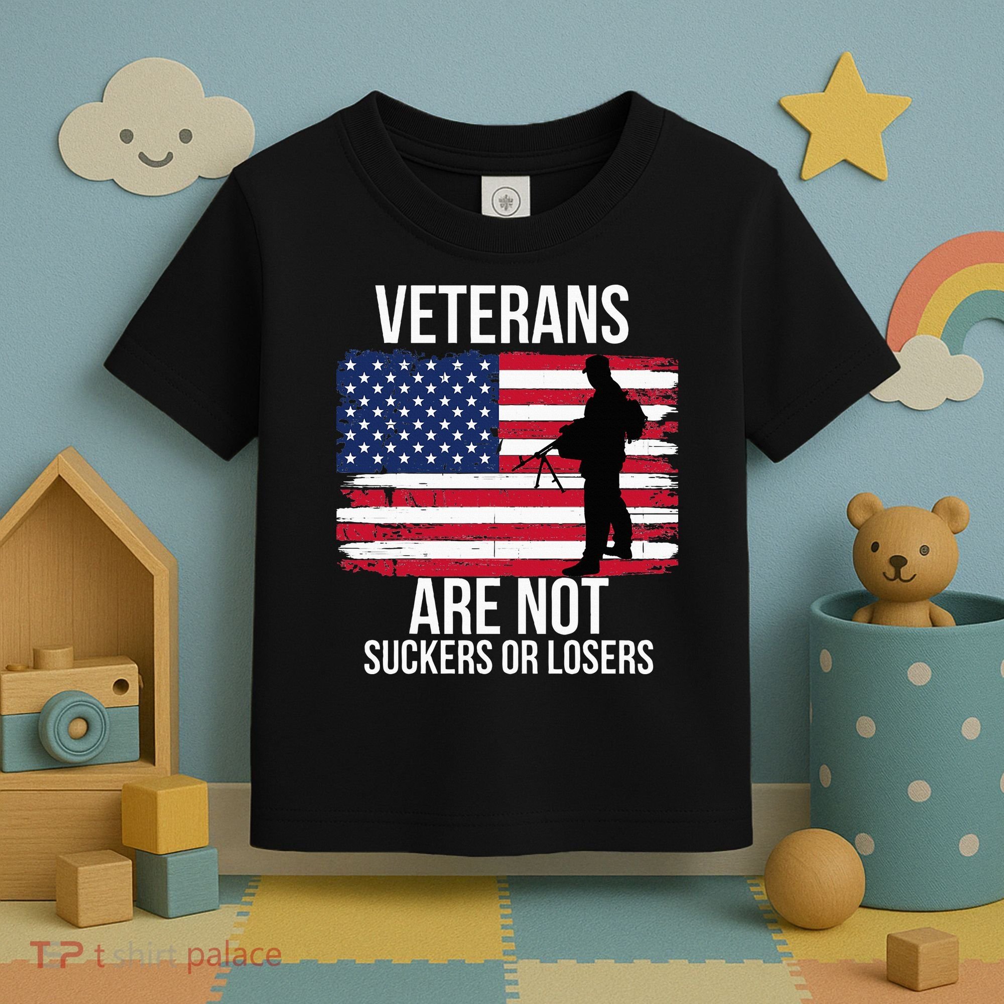 Veterans Are Not Suckers Or Losers Biden 2024 Toddler T-Shirt