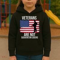Veterans Are Not Suckers Or Losers Biden 2024 Kids Hoodie thumb 3