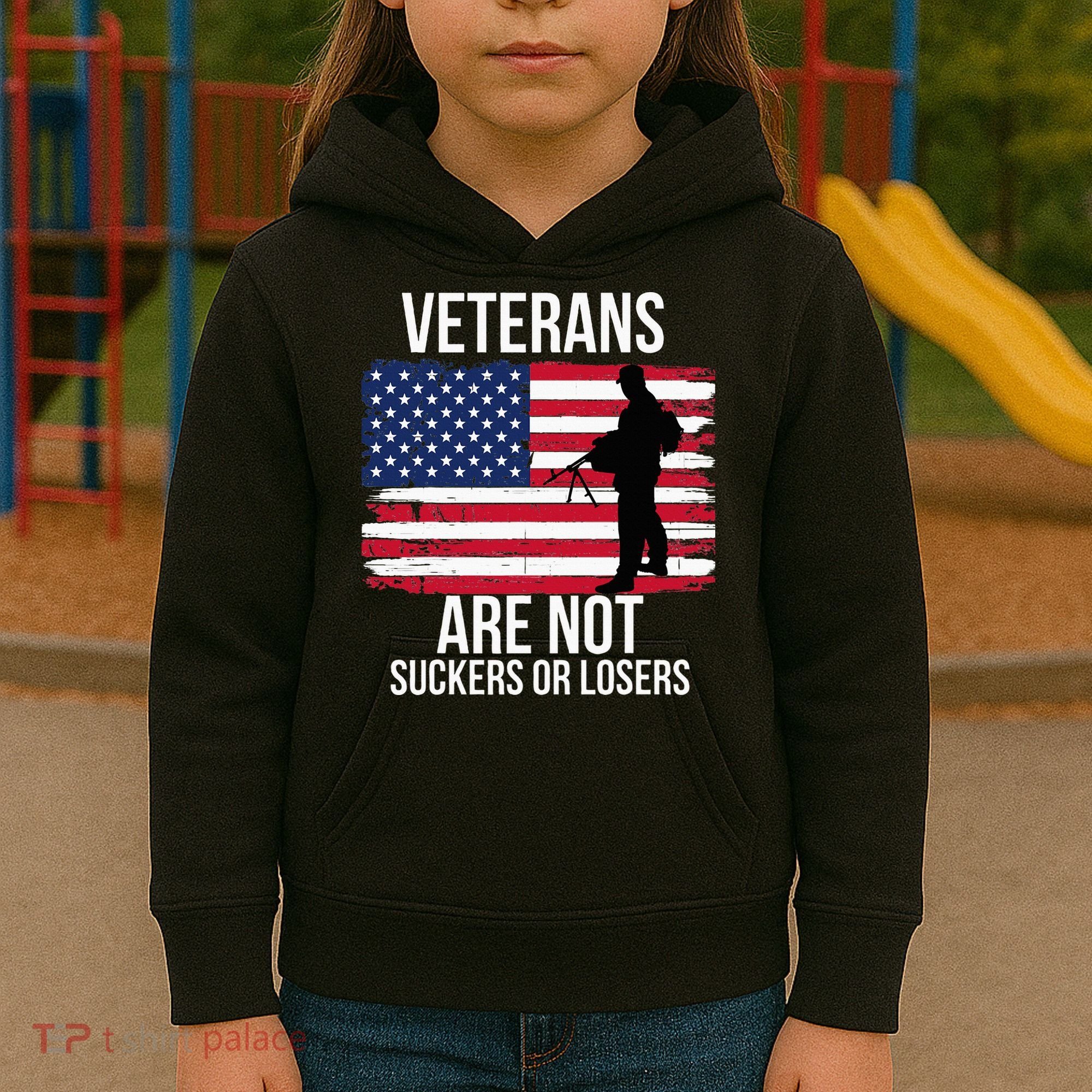Veterans Are Not Suckers Or Losers Biden 2024 Kids Hoodie