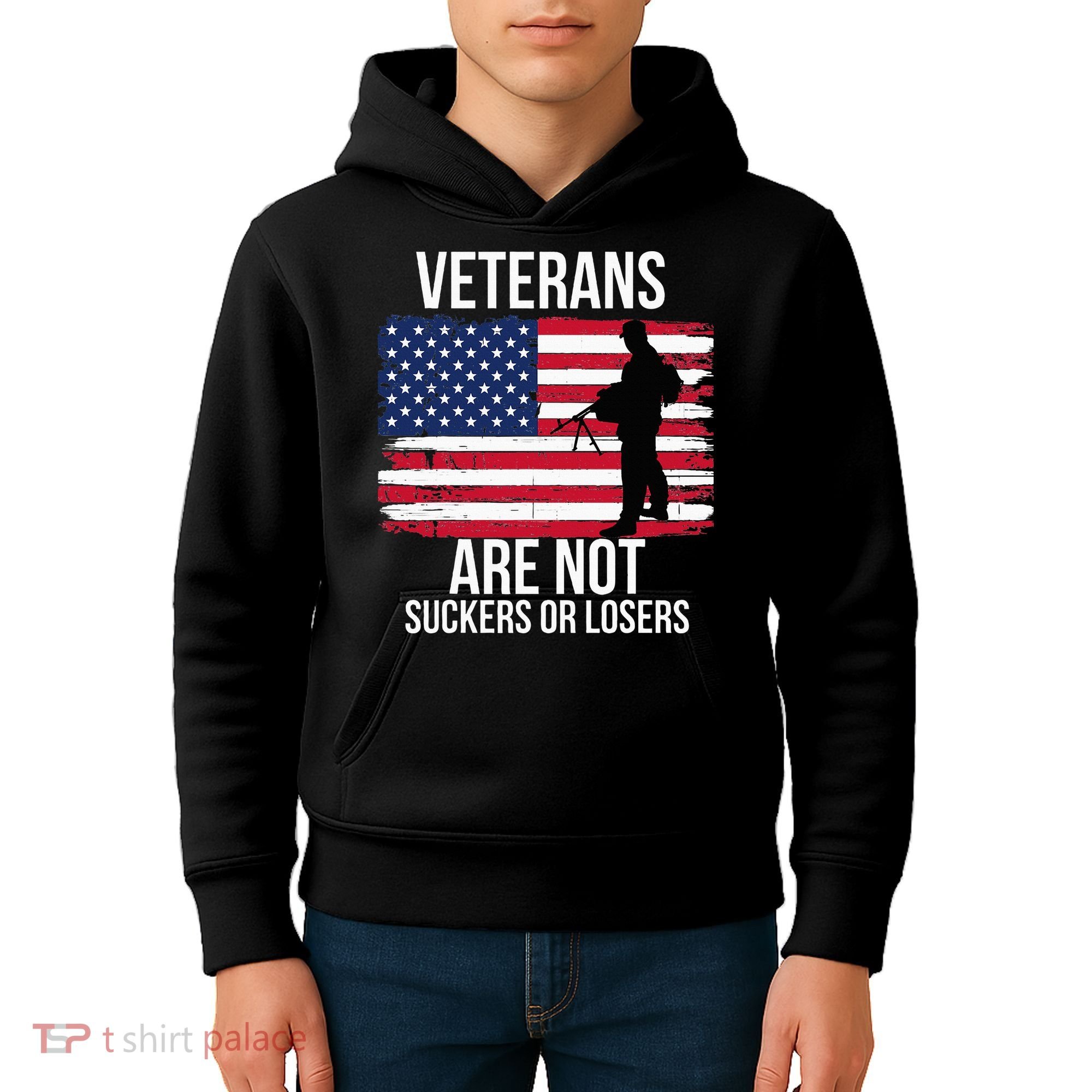 Veterans Are Not Suckers Or Losers Biden 2024 Kids Hoodie