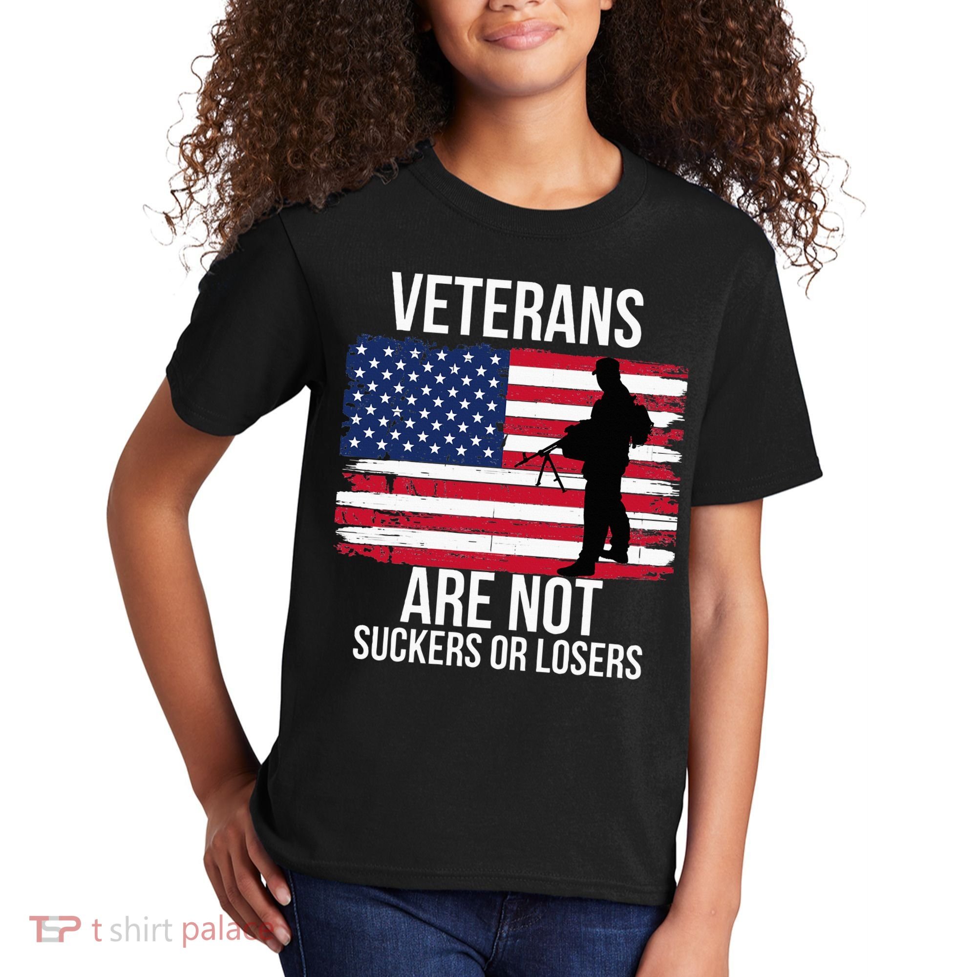 Veterans Are Not Suckers Or Losers Biden 2024 Kids T-Shirt