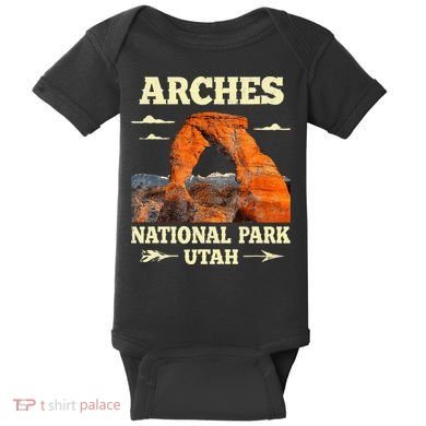 Vintage Arches National Park Retro Baby Bodysuit