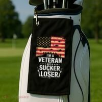 Veterans Are Not Suckers Or Losers Golf Towel thumb 2