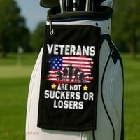 Veterans Are Not Suckers Or Losers Golf Towel thumb 2