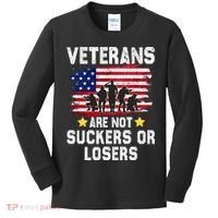 Veterans Are Not Suckers Or Losers Kids Long Sleeve Shirt thumb 0