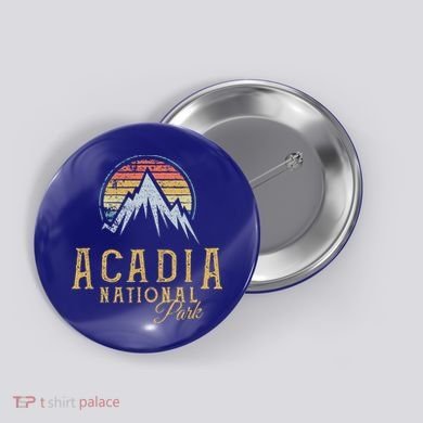 Vintage Acadia National Park Mountains Summit Meaningful Gift Button