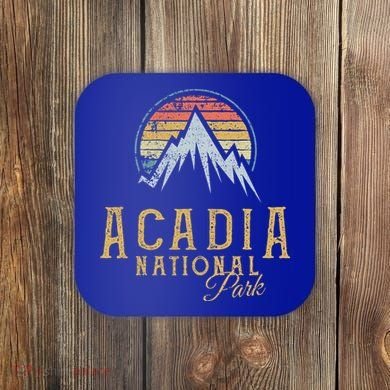 Vintage Acadia National Park Mountains Summit Meaningful Gift Coaster