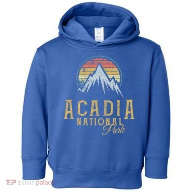 Vintage Acadia National Park Mountains Summit Meaningful Gift Toddler Hoodie