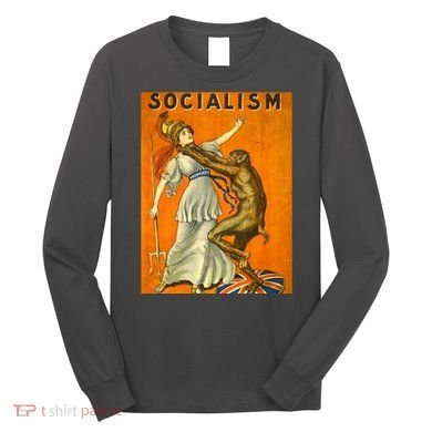 Vintage AntiSocialism Print Long Sleeve Shirt