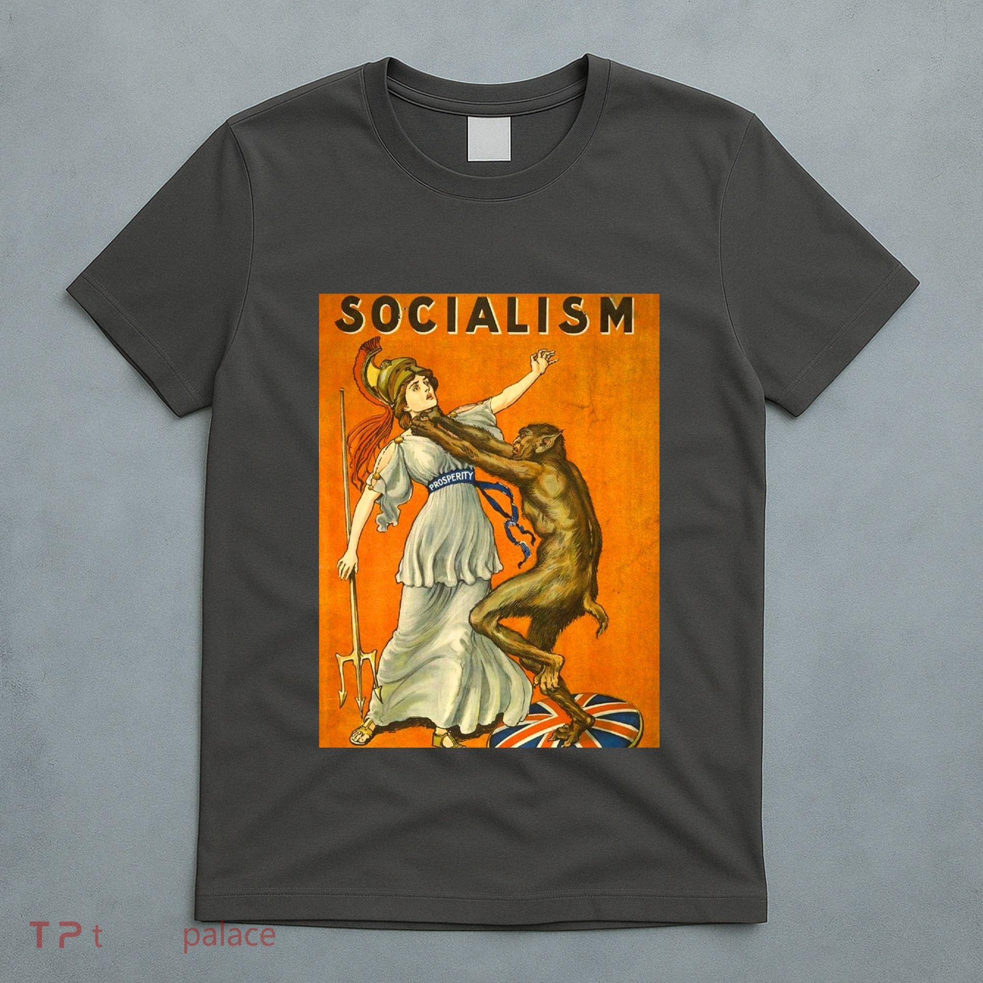 Vintage AntiSocialism Print T-Shirt