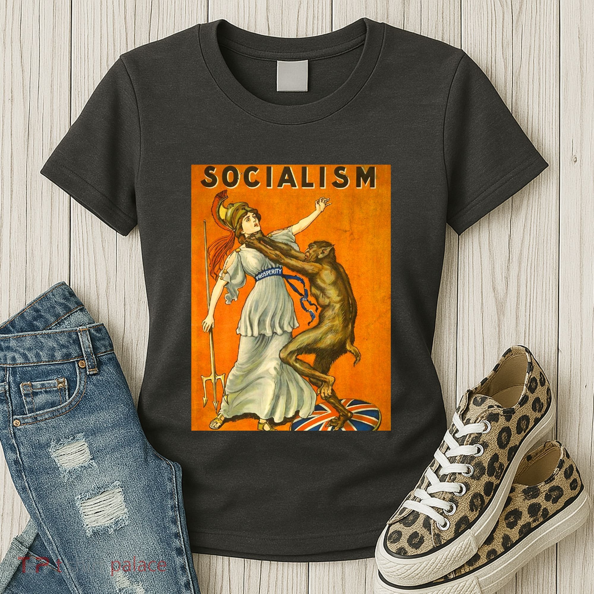 Vintage AntiSocialism Print Women's T-Shirt
