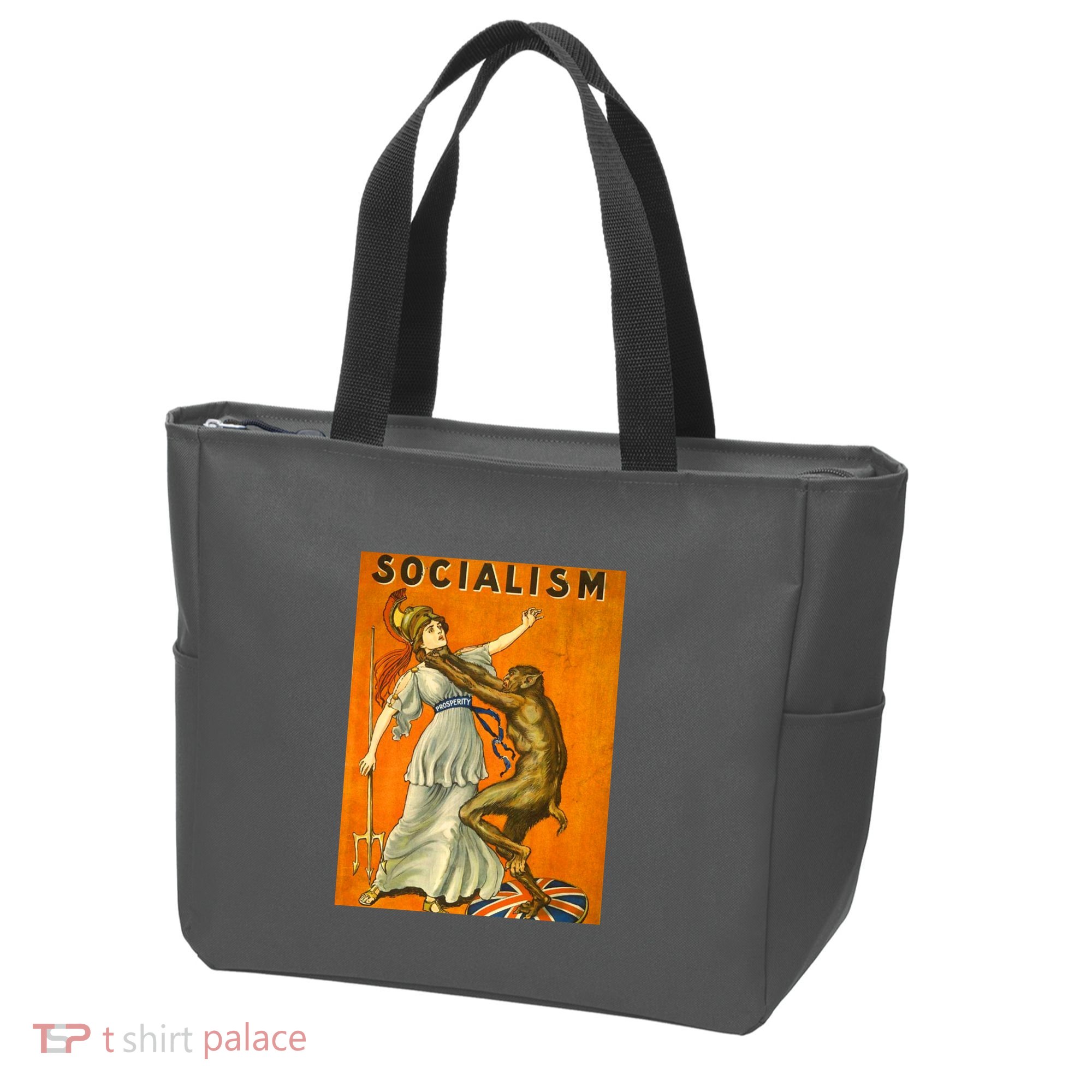 Vintage AntiSocialism Print Tote Bag
