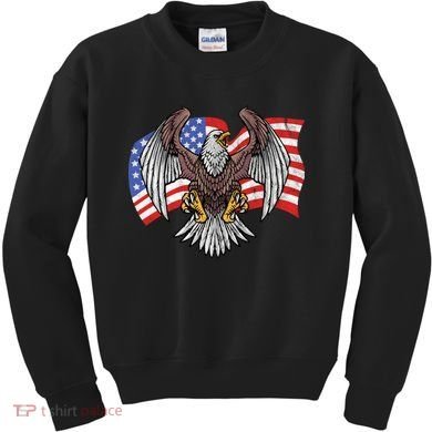 Vintage American Patriotic Eagle Kids Sweatshirt