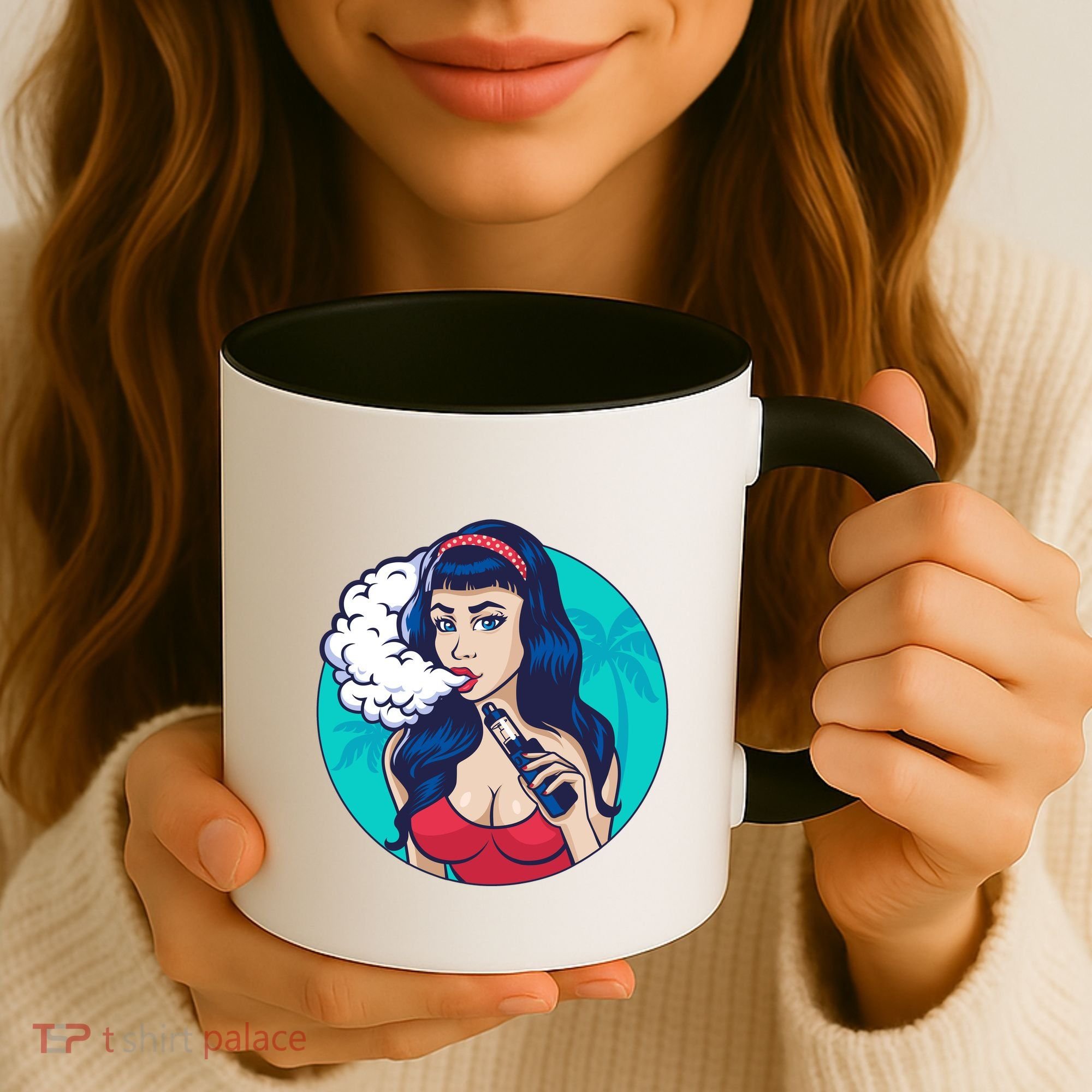 Vaping Cloud Vape Lady Coffee Mug