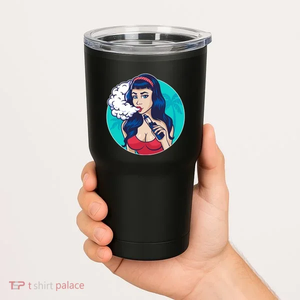 Vaping Cloud Vape Lady Tumbler