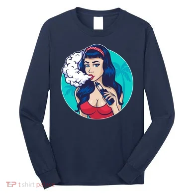Vaping Cloud Vape Lady Long Sleeve Shirt