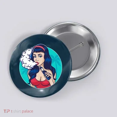 Vaping Cloud Vape Lady Button