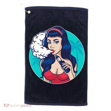 Vaping Cloud Vape Lady Golf Towel