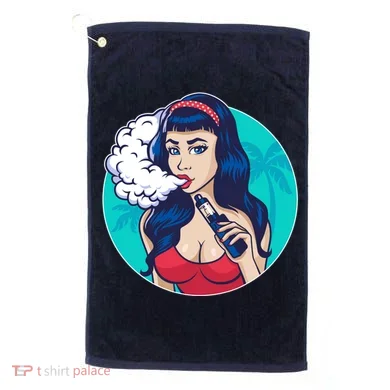 Vaping Cloud Vape Lady Golf Towel