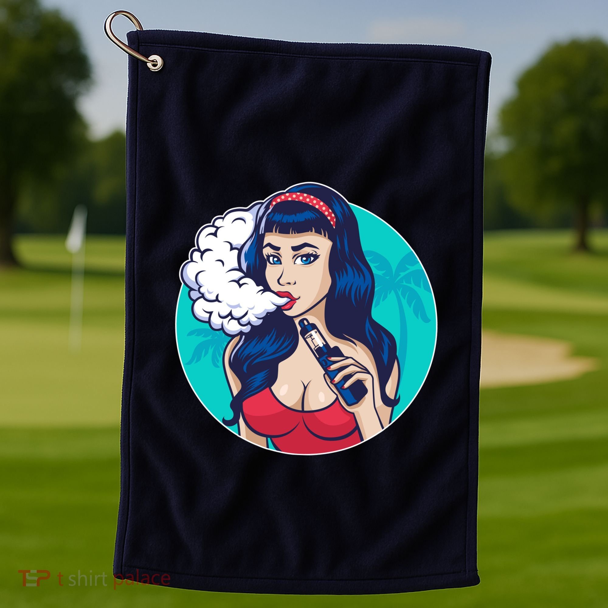 Vaping Cloud Vape Lady Golf Towel