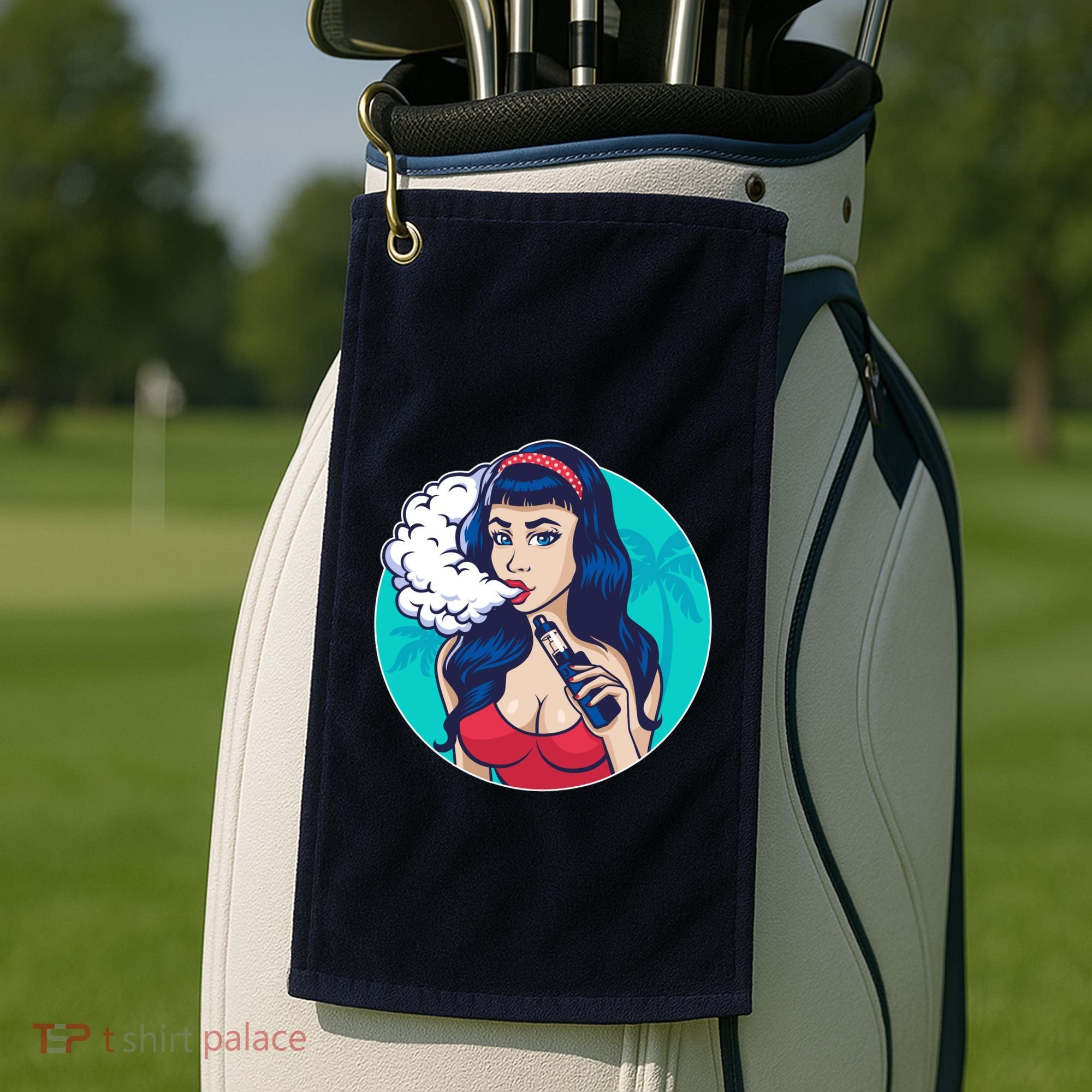 Vaping Cloud Vape Lady Golf Towel
