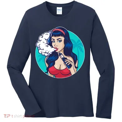 Vaping Cloud Vape Lady Women's Long Sleeve Shirt